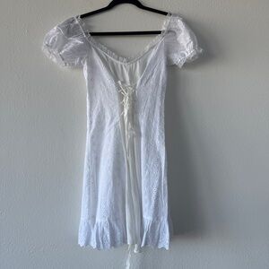 White Paisley Eyelet Dress